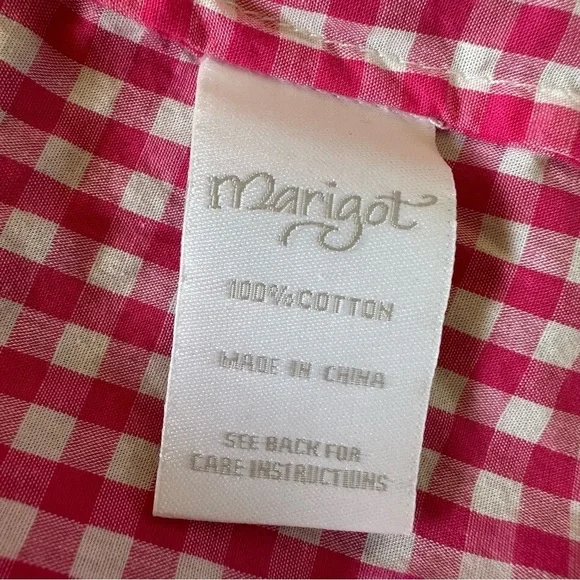 Marigot Maya Check Short Pajama Set Pink Plaid Pajama 100% Cotton XS - Picture 6 of 9